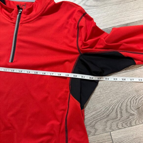 ID Ideology Colorblock Performance Shirt Size L Red Black Long Sleeve Athleisure - Picture 9 of 16